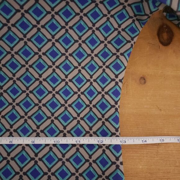 Animapop XS Small Long Sleeve Blue Print Asymmetrical Neckline Reversible Dress - Picture 6 of 16